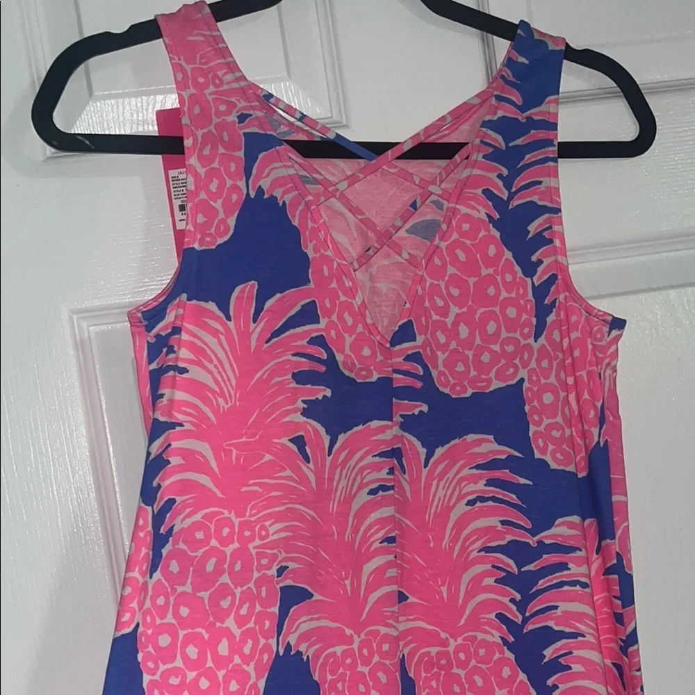 Lilly Pulitzer Pink and Blue Pineapple Mini Dress - Picture 6 of 8